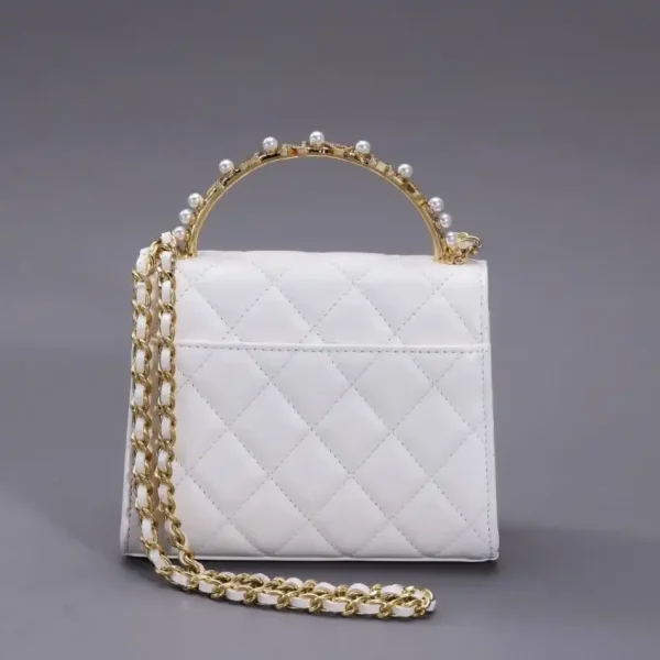 CHANEL 23B Pearl White Handle Bag - Image 4