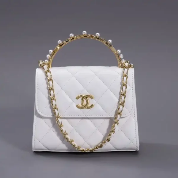 CHANEL 23B Pearl White Handle Bag