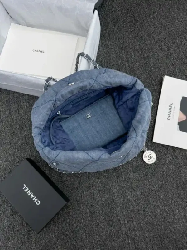 CHANEL 22 Small Handbag  Denim - Image 9