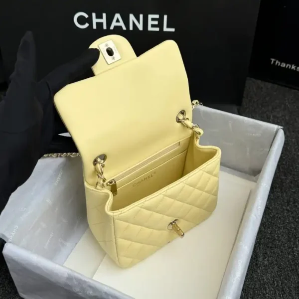 CHANEL Classic Flap 17cm Yellow - Image 12