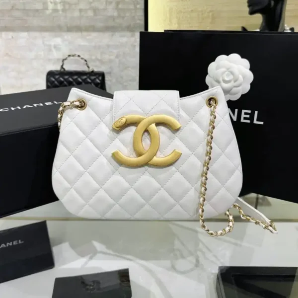 CHANEL 24c Round Shoulder Bag White - Image 2