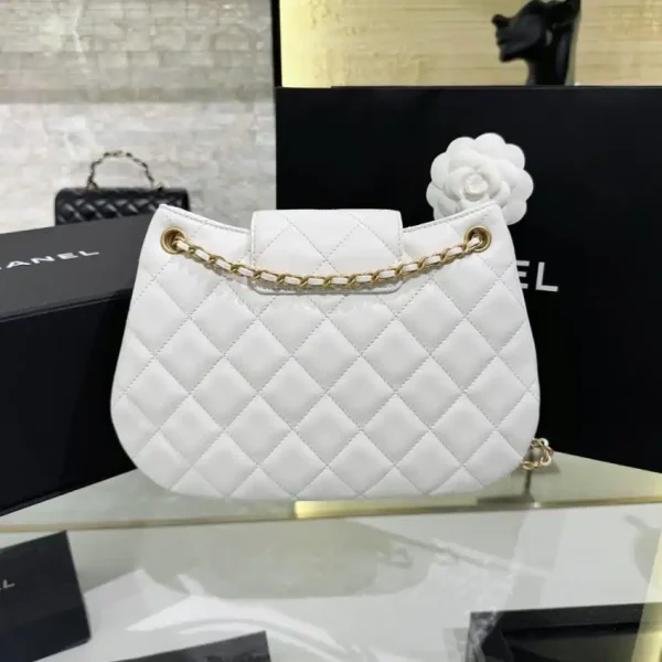 CHANEL 24c Round Shoulder Bag White - Image 3