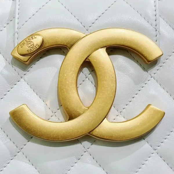 CHANEL 24c Round Shoulder Bag White - Image 5
