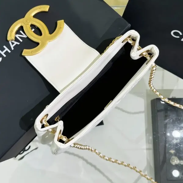 CHANEL 24c Round Shoulder Bag White - Image 8