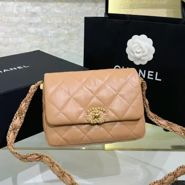 CHANEL 19 Mini Flap  Caramel Bag - Image 5
