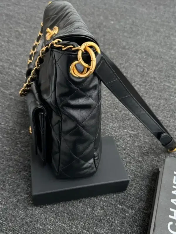 CHANEL 24p  Postman Bag Small Black - Image 2