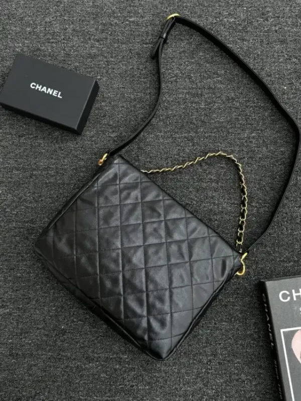CHANEL 24p  Postman Bag Small Black - Image 3