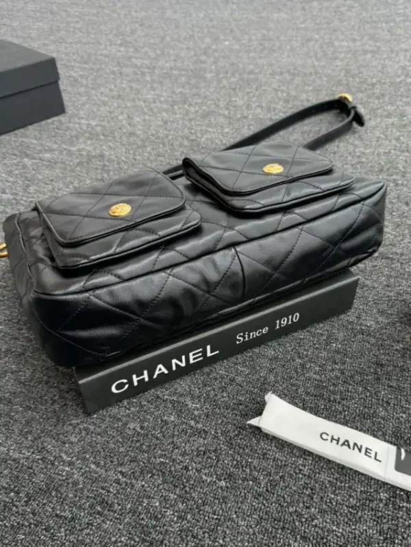 CHANEL 24p  Postman Bag Small Black - Image 4