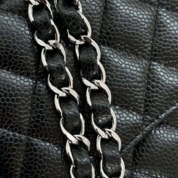 CHANEL Classic Flap 23cm Black Silver - Image 7