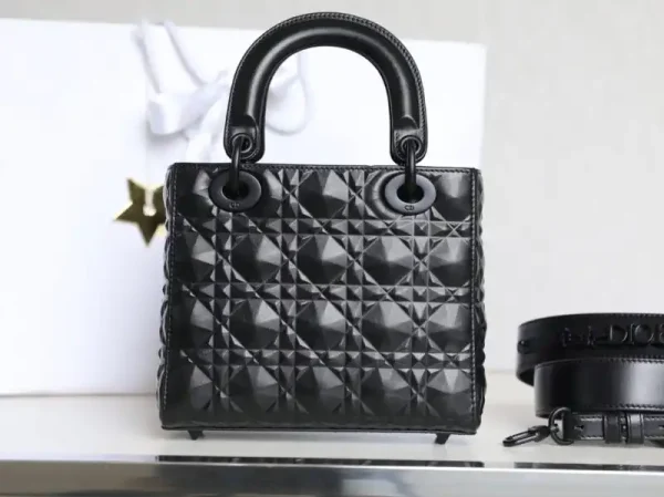 Lady Dior Ultramatte Black  Grid ABC - Image 5