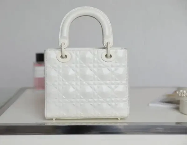 Lady Dior Ultramatte White Grid ABC - Image 8