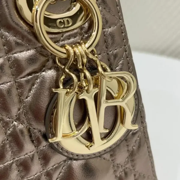 Lady Dior Mini Golden-Tone Metallic - Image 4