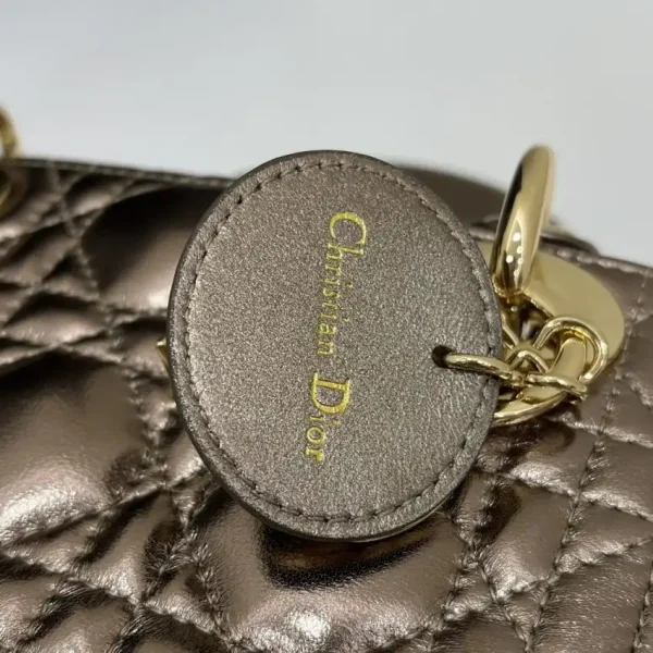 Lady Dior Mini Golden-Tone Metallic - Image 5