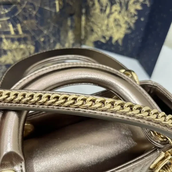 Lady Dior Mini Golden-Tone Metallic - Image 6