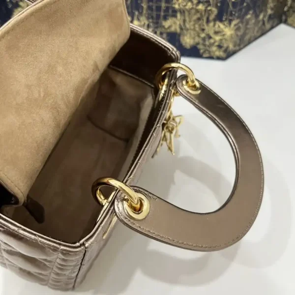 Lady Dior Mini Golden-Tone Metallic - Image 7