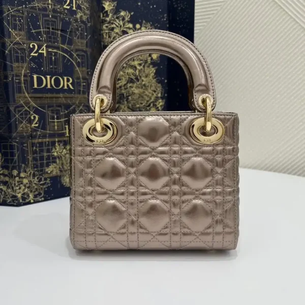 Lady Dior Mini Golden-Tone Metallic - Image 8