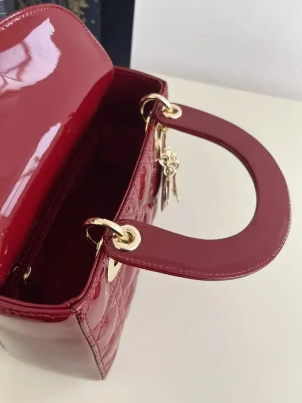Lady Dior Patent Red ABC - Image 9