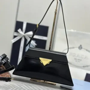 Prada Triangle Leather Handbag Black