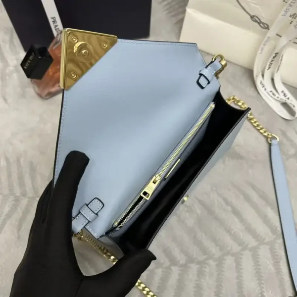 Prada  Saffiano Blue Small Envelope - Image 4