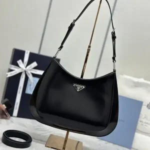 Prada  Cleo Brushed Black Bag
