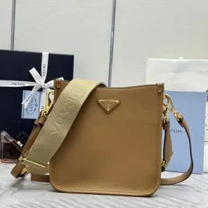 Prada  Saffiano Small Tote Black Brown