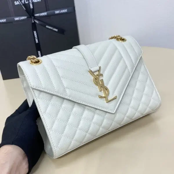 YSL Envelope Crossbody White - Image 4