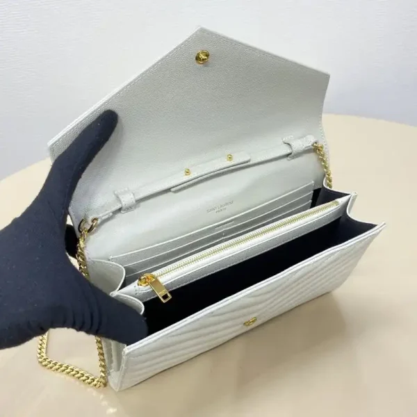 YSL Envelope Clutch White - Image 7