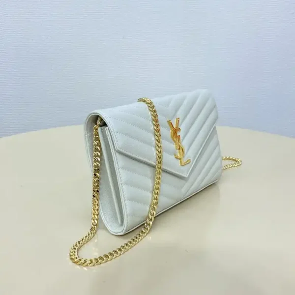 YSL Envelope Clutch White - Image 8
