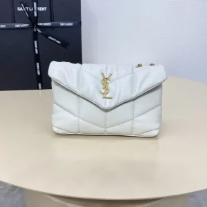 YSL Loulou  White Puffer