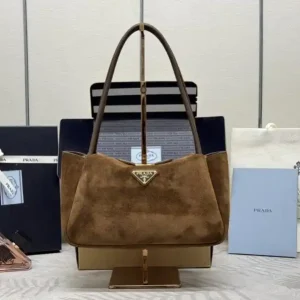 Prada  Medium Suede Shoulder Bag