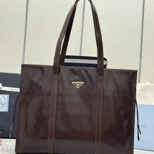 Prada  Antique Nappa  Tote Dark Brown