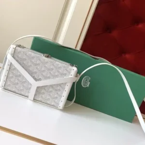 Goyard Minaudière Trunk Bag White