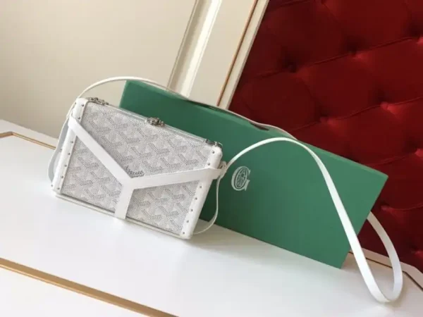 Goyard Minaudière Trunk Bag White