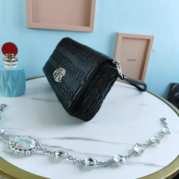Miu Miu Crystal Handbag Black - Image 3