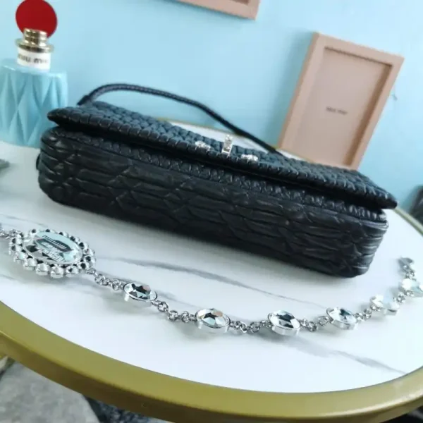Miu Miu Crystal Handbag Black - Image 7