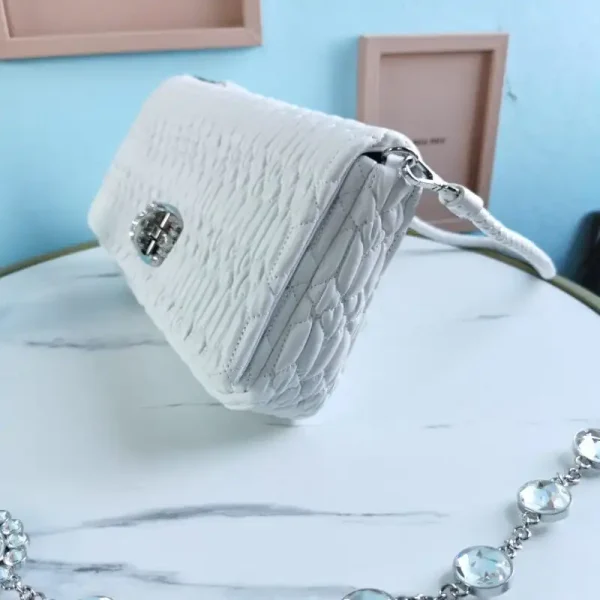Miu Miu Crystal Handbag White - Image 3