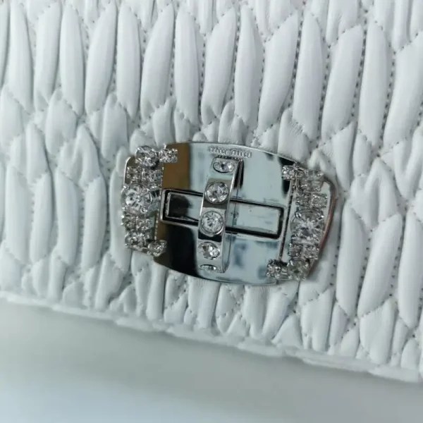 Miu Miu Crystal Handbag White - Image 5