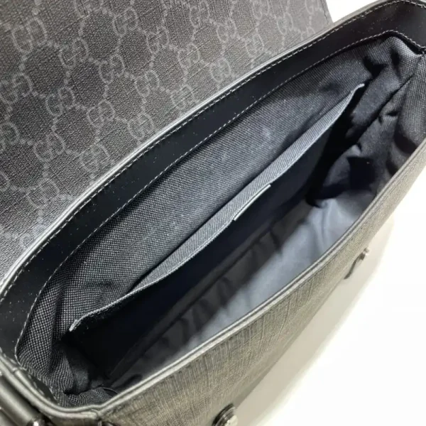 Gucci   GG Supreme Shoulder Bag Black - Image 3