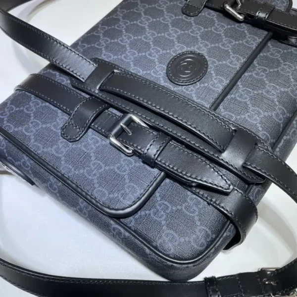 Gucci   GG Supreme Shoulder Bag Black - Image 7