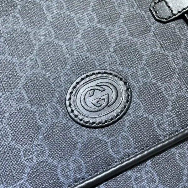 Gucci   GG Supreme Shoulder Bag Black - Image 8
