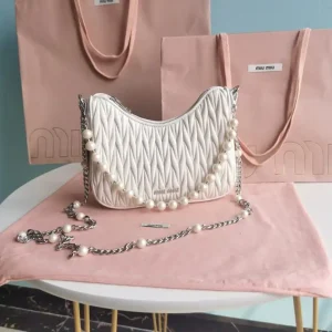 Miu Miu Matelassé Pearl White