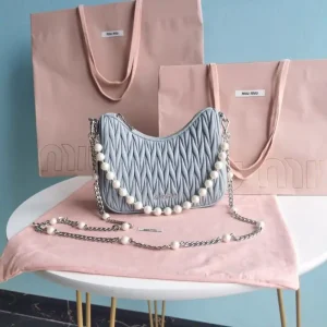 Miu Miu Matelassé Pearl Blue