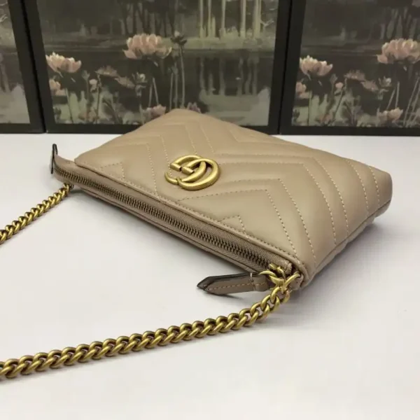 Gucci Marmont Matelasse Wallet On Chain Beige - Image 2