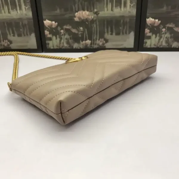 Gucci Marmont Matelasse Wallet On Chain Beige - Image 6