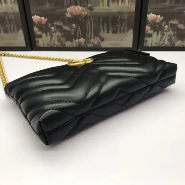 Gucci Marmont Matelasse Wallet On Chain Black - Image 3