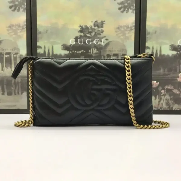 Gucci Marmont Matelasse Wallet On Chain Black - Image 5