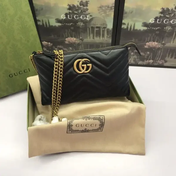 Gucci Marmont Matelasse Wallet On Chain Black - Image 8