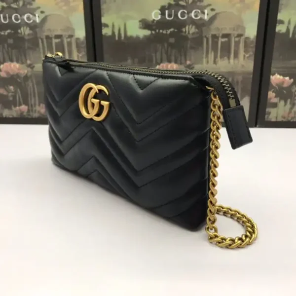 Gucci Marmont Matelasse Wallet On Chain Black - Image 9