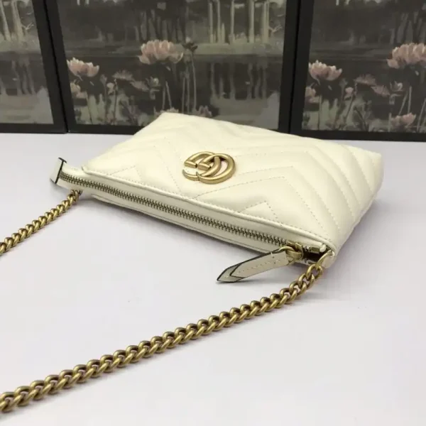 Gucci Marmont Matelasse Wallet On Chain White - Image 3