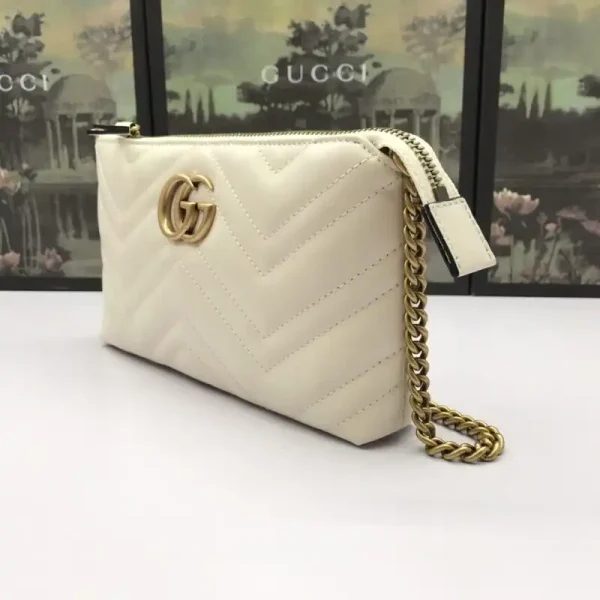 Gucci Marmont Matelasse Wallet On Chain White - Image 4